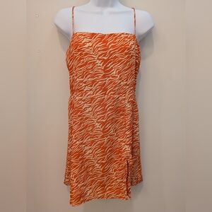 RESA Melly Mini Dress Orange & White Zebra Size Medium
